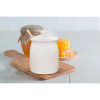 Kook Ceramic Honey Jar with Lid & Wooden Dipper 20 oz.