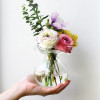 Vietri Hibiscus Glass Bud Vase Clear