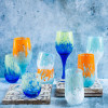 Vietri Nuvolo Blue & White Wine Glass