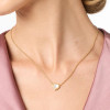 Julie Vos Heart Delicate Necklace Iridescent Clear Crystal