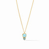 Julie Vos Aquitaine Duo Delicate Necklace Iridescent Capri Blue