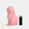 PyroPet Kisa CAT Skeleton Candle Lt Pink