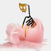 PyroPet Kisa CAT Skeleton Candle Lt Pink