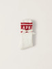 Barefoot Dreams Cozychic Apres Ski Socks CREAM/RED S/M