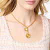 Julie Vos Bloom Lariat Necklace Gold