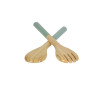 Bamboo SMALL Salad Servers ICE BLUE