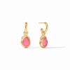 Julie Vos The Pink Hoop & Charm Earring - Iridescent Peony Pink