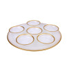 Alabaster White Glass Tray with 6 Bowls
