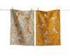 Canyon Print Birds & Vines Dish Towel Set 2 Ochre