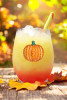 QJewels Stemless Wine Glass - PUMPKIN