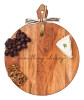 Mapleleaf SOMETHING CHEESY 20 x 16 Round Acacia Heirloom Board with Handle