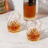 Diamond Faceted Crystall Whiskey Glasses - Set of 4