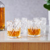 Diamond Faceted Crystall Whiskey Glasses - Set of 4