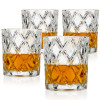 Diamond Faceted Crystall Whiskey Glasses - Set of 4