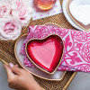 Vietri Baroque Glass Pink Heart Plate