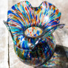 Vietri Hibiscus Glass Bud Vase Carnevale