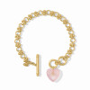 Julie Vos HEART Link Bracelet Pink Quartz