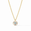 Julie Vos COLETTE Circle Delicate Necklace - Chalcedony Blue