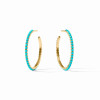 Julie Vos Juliet Hoop Gold Turquoise Blue - M