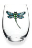 QJewels Stemless Wine Glass - DRAGONFLY