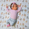 LollyBanks Baby Muslin Swaddle 47x47 Blanket - Puppies