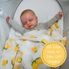 LollyBanks Baby Muslin Swaddle 47x47 Blanket - LEMONS