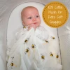 LollyBanks Baby Muslin Swaddle 47x47 Blanket - BEE