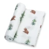 LollyBanks Baby Muslin Swaddle 47x47 Blanket - Baby Bear