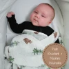 LollyBanks Baby Muslin Swaddle 47x47 Blanket - Baby Bear
