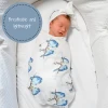 LollyBanks Baby Muslin Swaddle 47x47 Blanket - BLUE BIRD