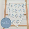LollyBanks Baby Muslin Swaddle 47x47 Blanket - BLUE BIRD