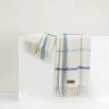 LDU Tattersall Plaid Throw - Denim/Baby Blue