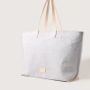 graf lantz Hana Canvas Boat Bag in Stone Vachetta