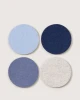 graf lantz Merino Wool Round Coaster set of 4 - Blue