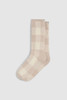 Barefoot Dreams CC Buffalo Plaid Socks - Stone Multi