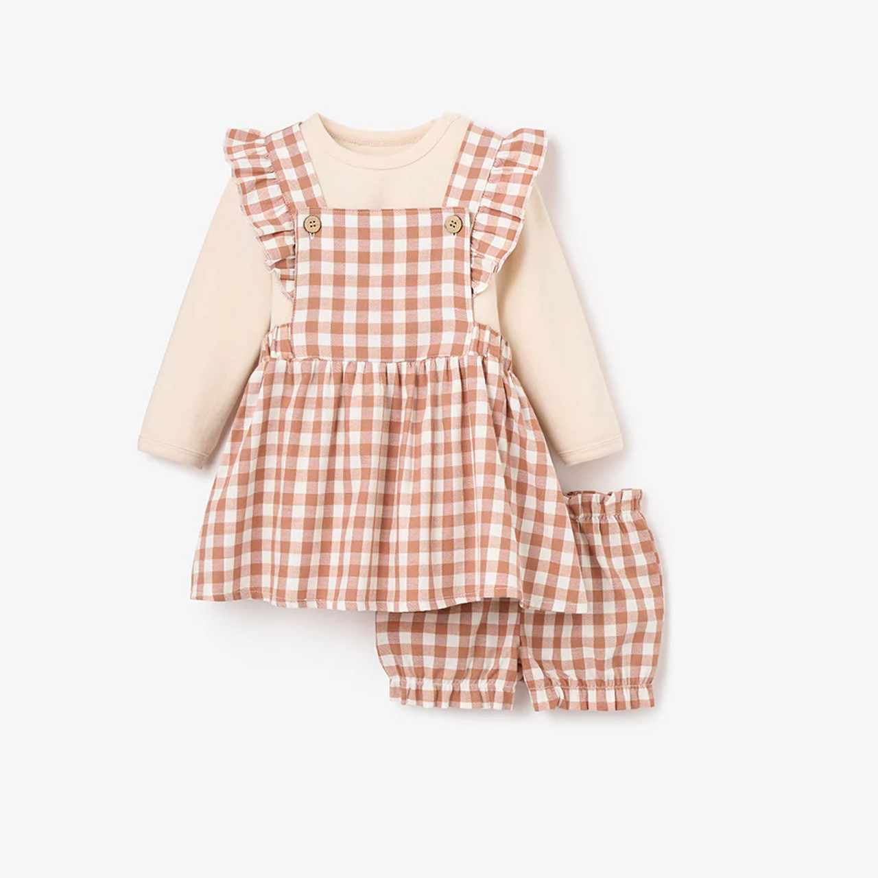 ワンピース organiczooBlueberry Gingham Gather Dress Organic Zoo Blueberry Gingham Gather Dress – EnjoyKidsBoutique