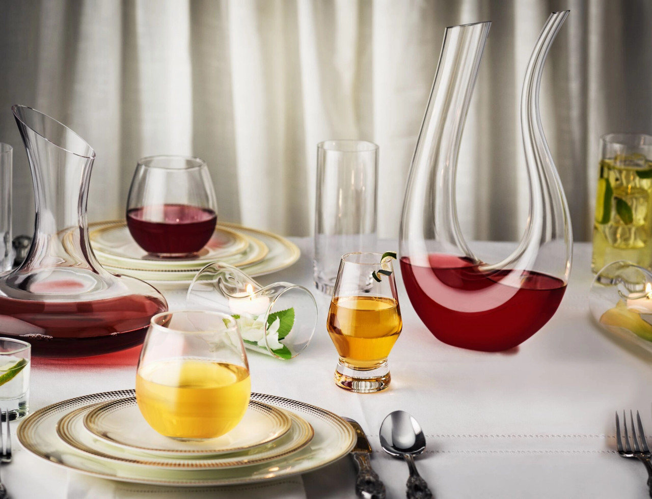 STEMLESS 15 oz Wine Glasses . - Set of 4 - Breeze