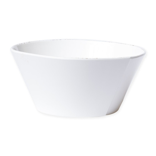 Vietri Lastra Melamine White Large Stacking Serving Bowl