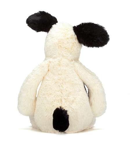 Jellycat Bashful Rufferty Black & Cream Puppy Littl