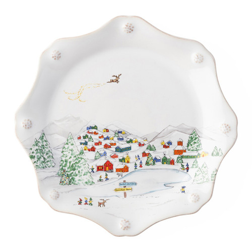 Juliska Berry & Thread North Pole Scalloped Dessert/Sald Plates, Set of 4