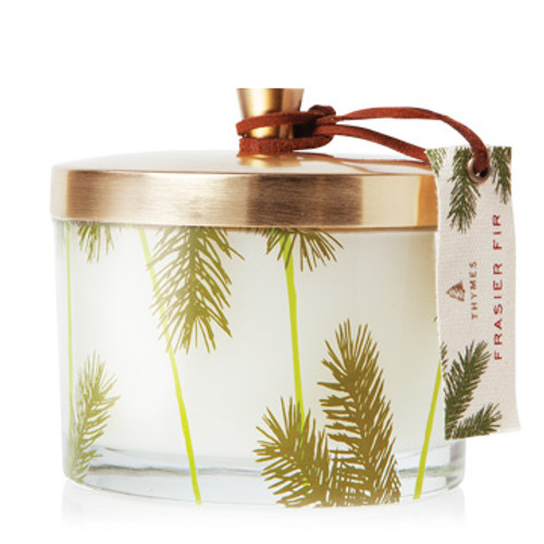 Frasier Fir Poured 3-wick Candle Heritage Pine Needle with Gold Lod