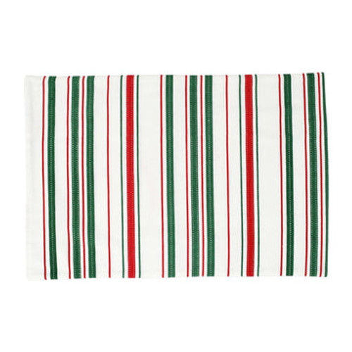 Vietri Bohemian Linens Stripe Red/Green PLACEMATS - Set of 4