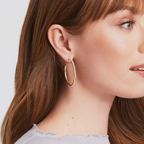 Julie Vos Juliet Hoop Gold Swarovski Pearl - XL