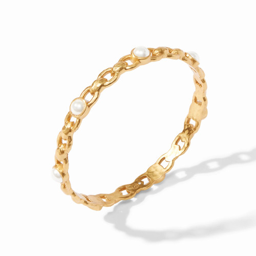 Julie Vos Palermo Pearl Bangle - Gold Pearl - M