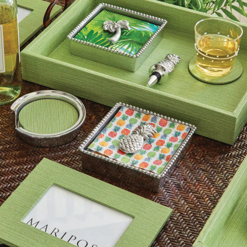 Mariposa Palma Green Signature Coaster Set Mariposa Palma Green Signature Coaster Set