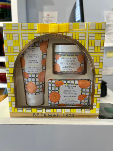 Beekman NEW Gift Set Hand Cream, Body Cream & Bar soap - Honeyed Grapefruit