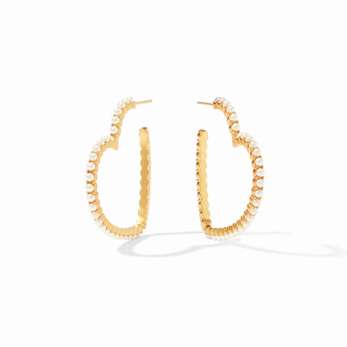 Julie Vos Esme Heart Pearl Hoop Gold Pearl - Medium