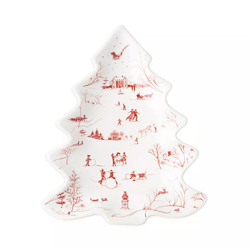 Juliska Country Estate SMALL Tree Tray - Winter Frolic Ruby