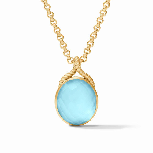 Julie Vos Nassau Stone Pendant Iridescent Capri Blue