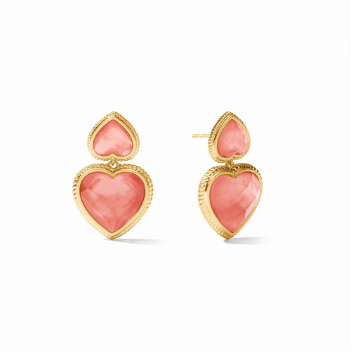 Julie Vos Heart Statement Earring - Iridescent Blush Pink